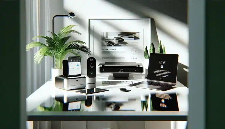 Modern home office with sleek HP printer setup.png