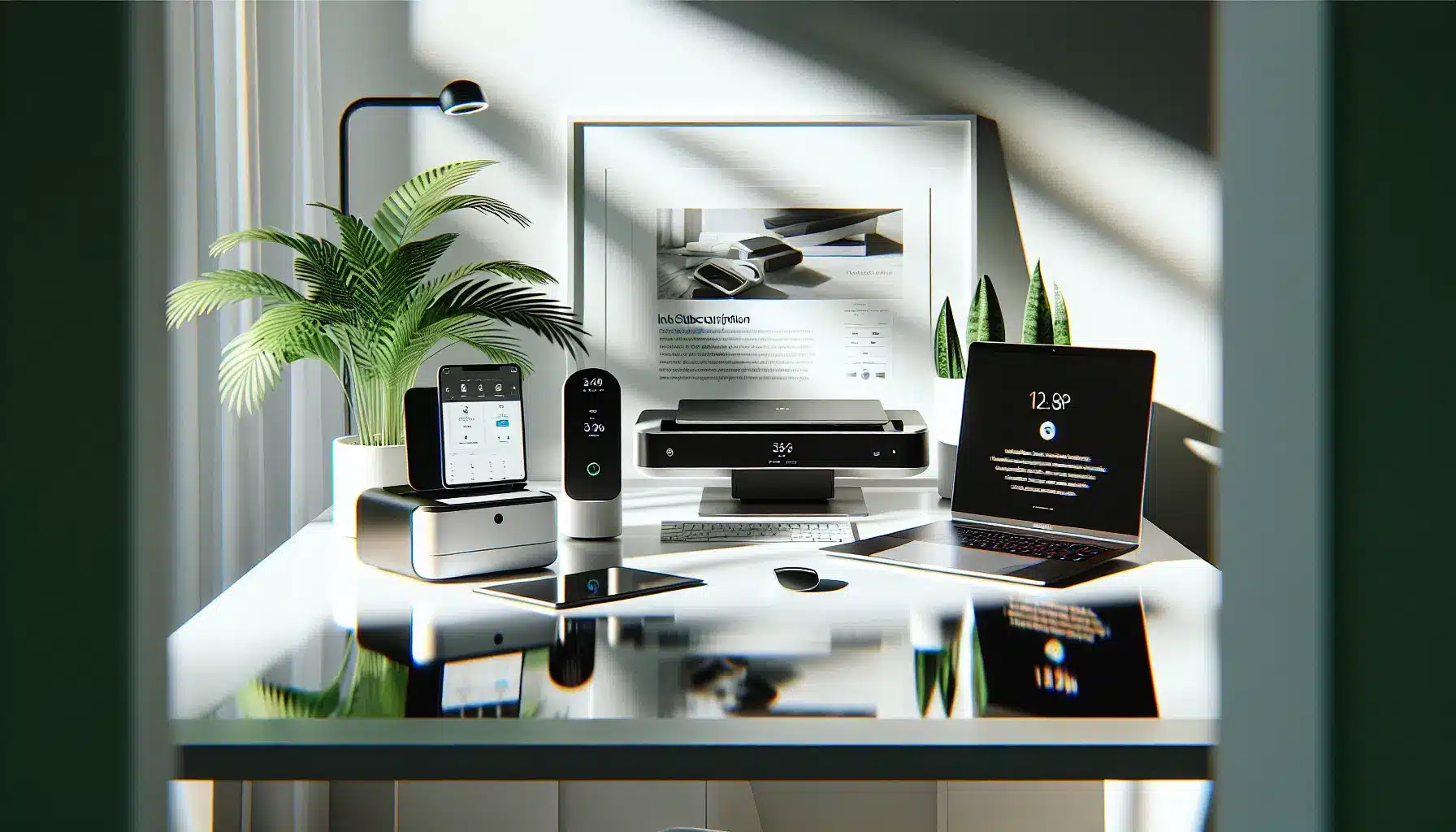 Wat is instant inkt van HP? Modern home office with sleek HP printer setup.png